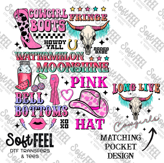 Cowgirl Fringe - Country Western / Women's - Direct To Film Transfer / DTF - Heat Press Clothing Transfer