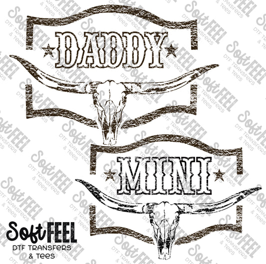 Brown Daddy Mini Country Western - Daddy Mini Set / Youth / Men's - Direct To Film Transfer / DTF - Heat Press Clothing Transfer
