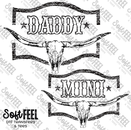 Grey Daddy Mini Country Western - Daddy Mini Set / Youth / Men's - Direct To Film Transfer / DTF - Heat Press Clothing Transfer