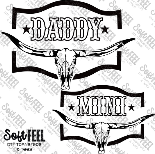 Daddy Mini Country Western - Daddy Mini Set / Youth / Men's - Direct To Film Transfer / DTF - Heat Press Clothing Transfer