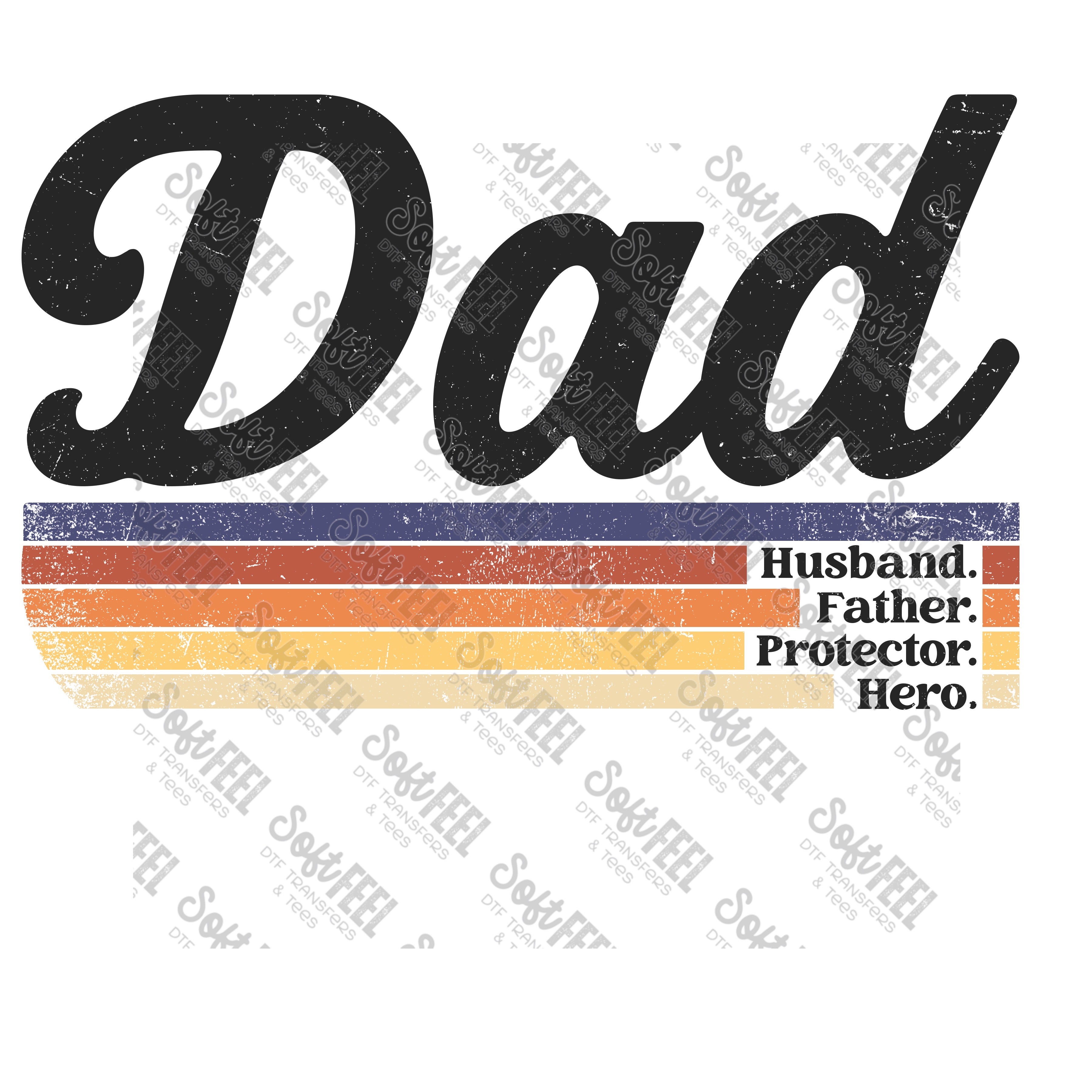 dad husband father hero - Men&#39;s - Direct To Film Transfer / DTF - Heat Press Clothing Transfer
