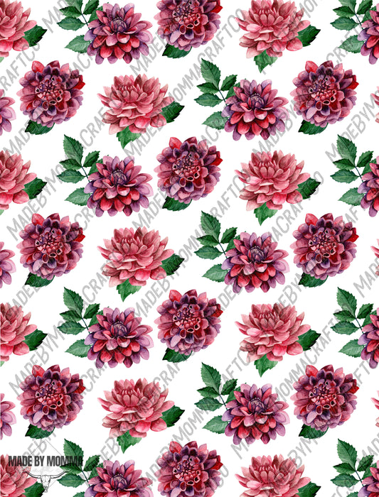 Dahlias Floral Sheet - Cheat Clear Waterslide ™ or Sticker Themed Sheet  Elements Sheet