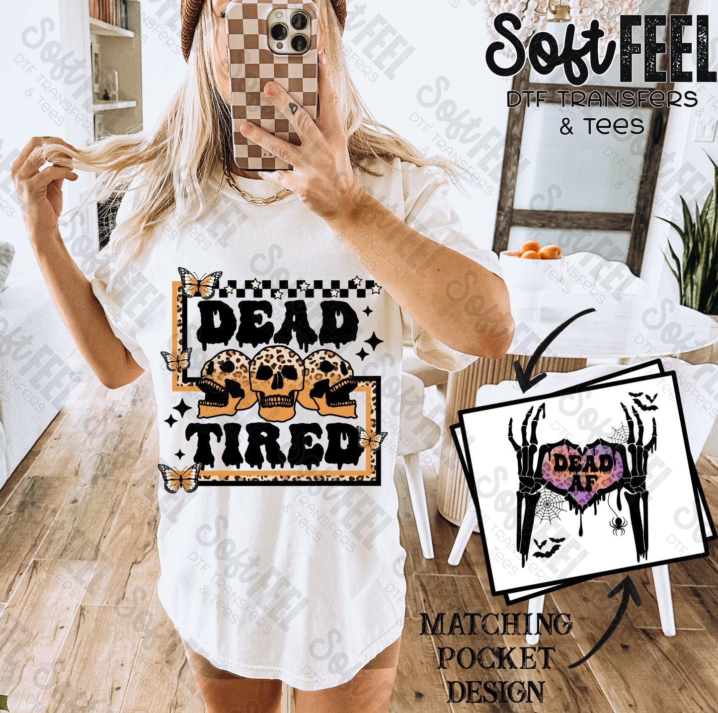 Dead Tired - Retro / Halloween Horror - Direct To Film Transfer / DTF - Heat Press Clothing Transfer