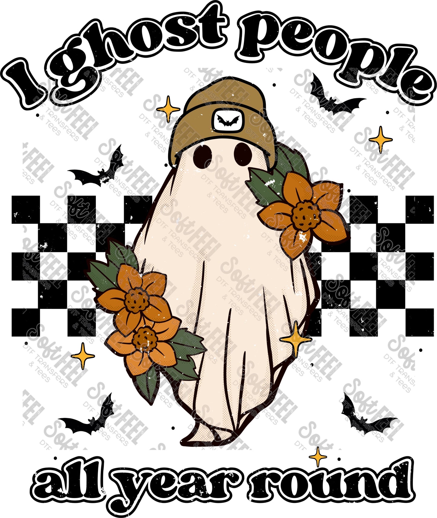 I Ghost People All Year Round - Retro / Halloween Horror - Direct To Film Transfer / DTF - Heat Press Clothing Transfer