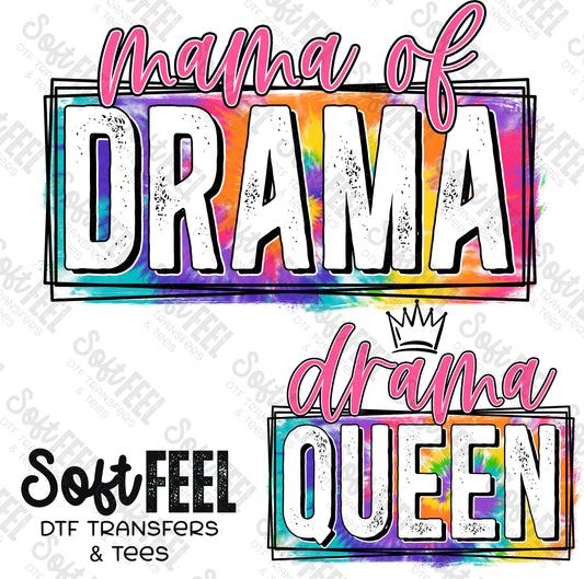 Mama Mini Drama Tie Dye - Mama Mini Set / Youth / Women's - Direct To Film Transfer / DTF - Heat Press Clothing Transfer