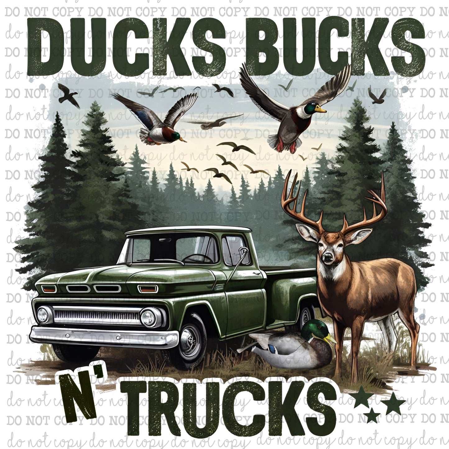 Ducks Bucks Trucks - Hunting - Cheat Clear Waterslide™ or White Cast Sticker