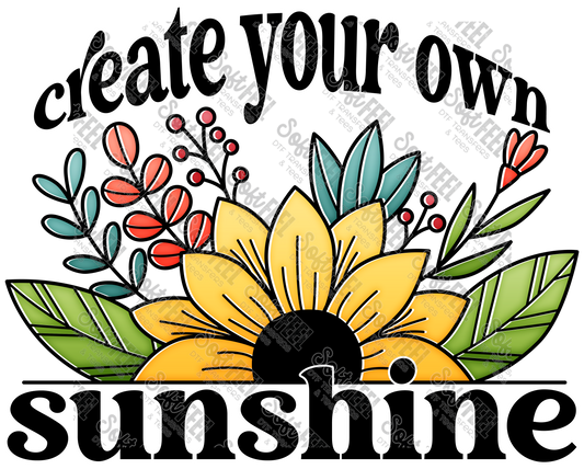 Create Your Own Sunshine Sunflower - Women's / Summer / Hippie - Direct To Film Transfer / DTF - Heat Press Clothing Transfer