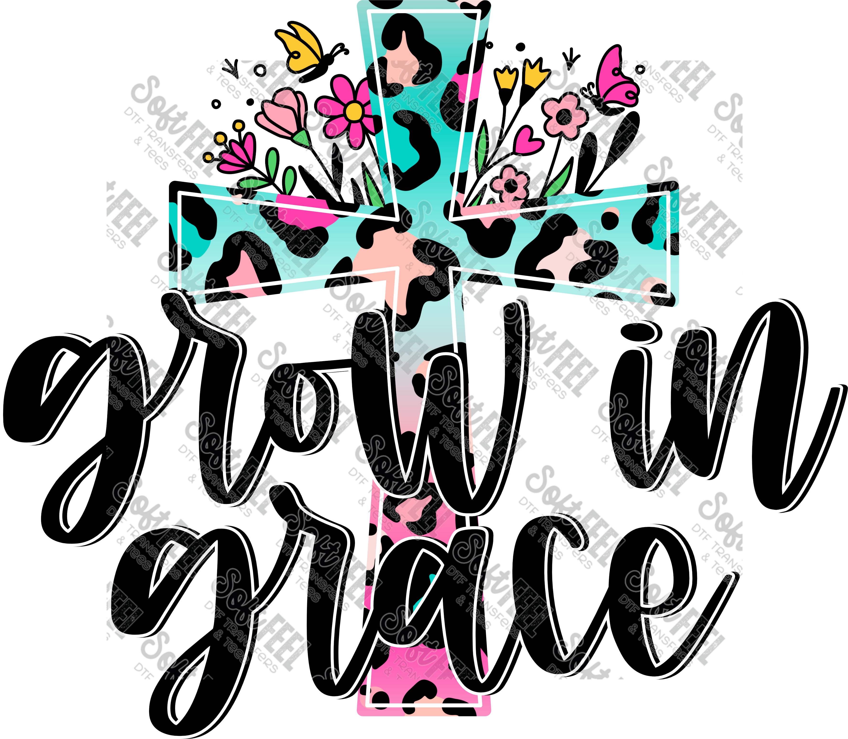 Grow in Grace - Womens / Christian - Direct To Film Transfer / DTF - Heat Press Clothing Transfer