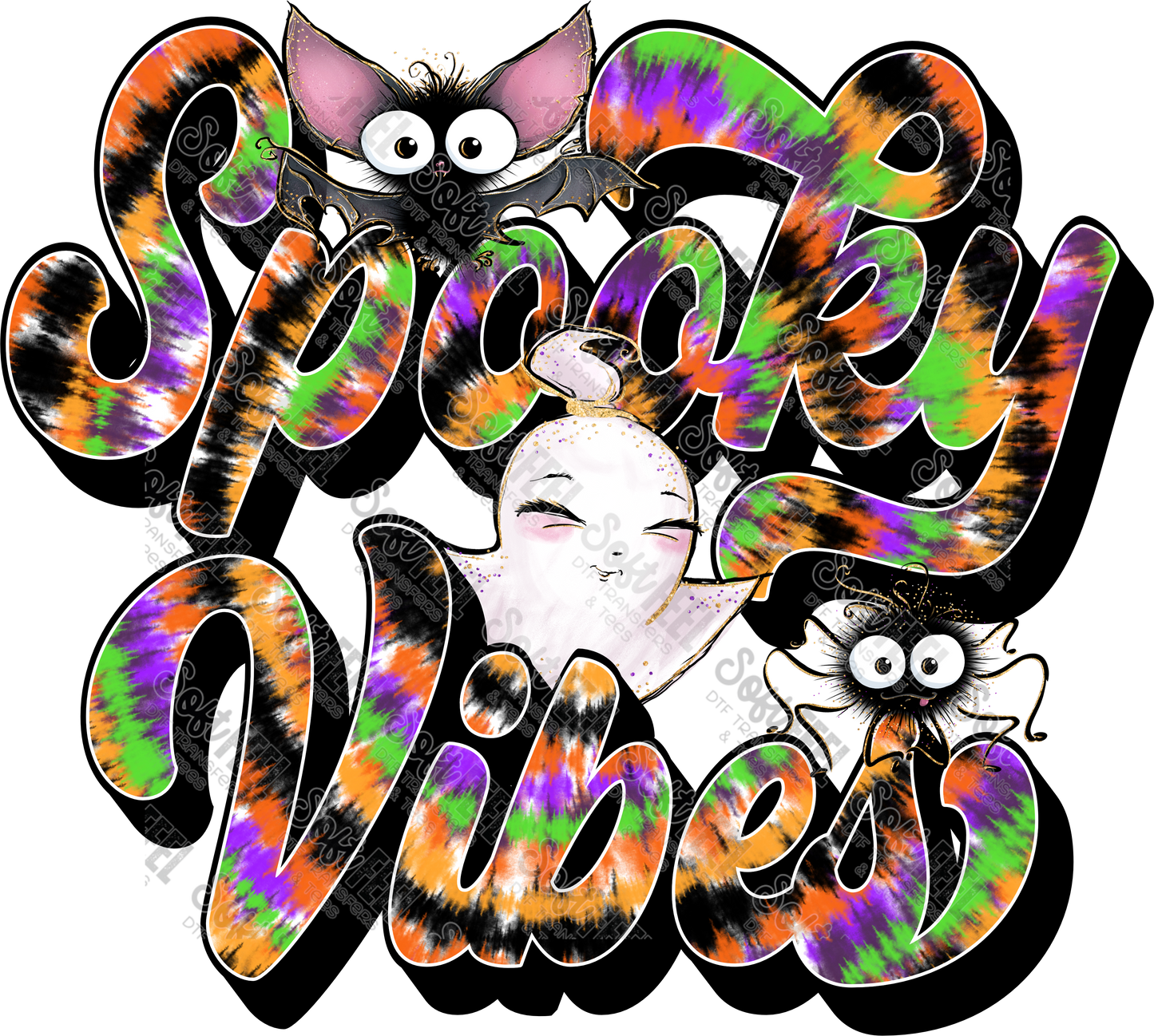 Spooky Vibes - Womens /Youth/ Fall / Halloween - Direct To Film Transfer / DTF - Heat Press Clothing Transfer