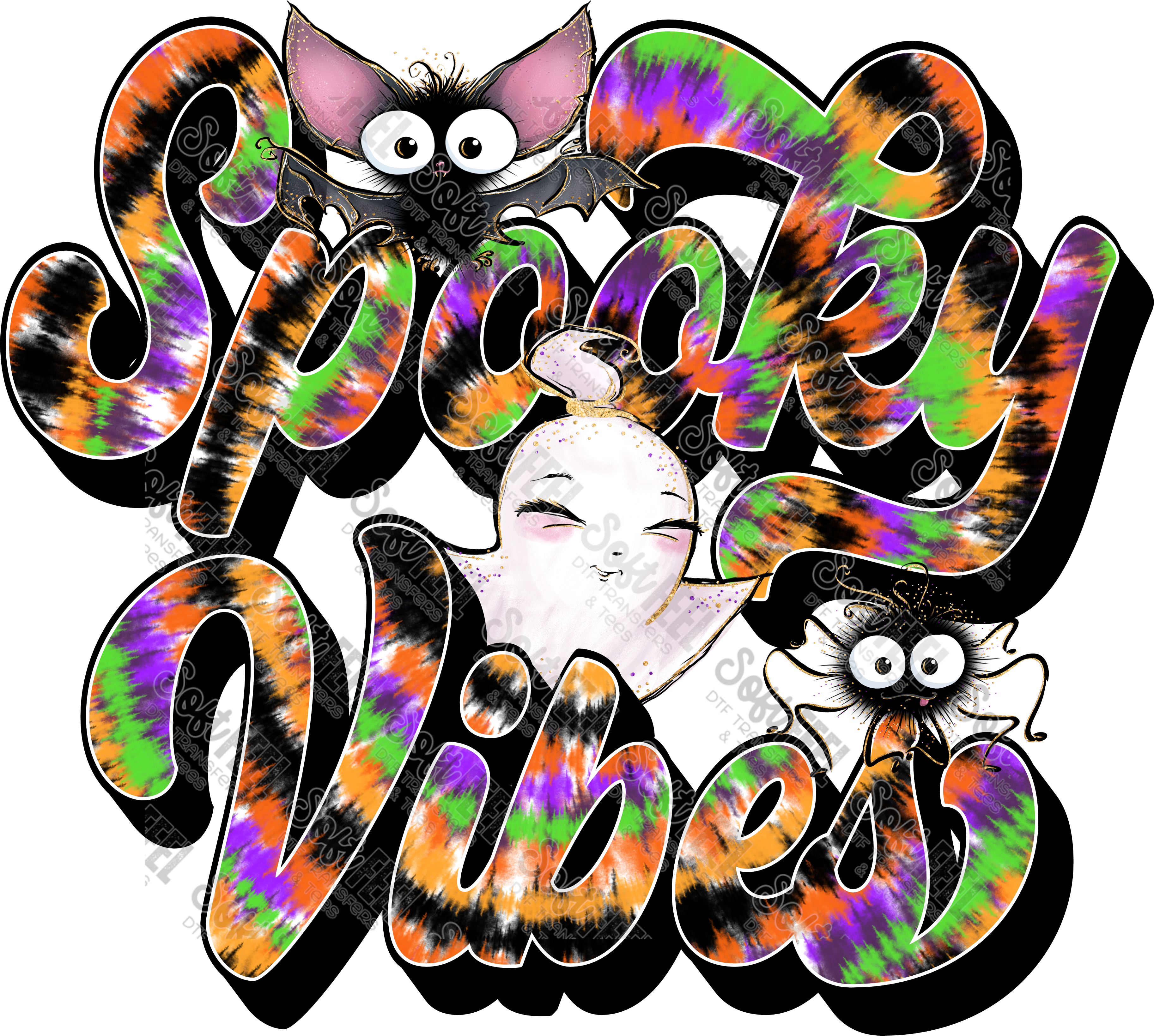 Spooky Vibes - Womens /Youth/ Fall / Halloween - Direct To Film Transfer / DTF - Heat Press Clothing Transfer