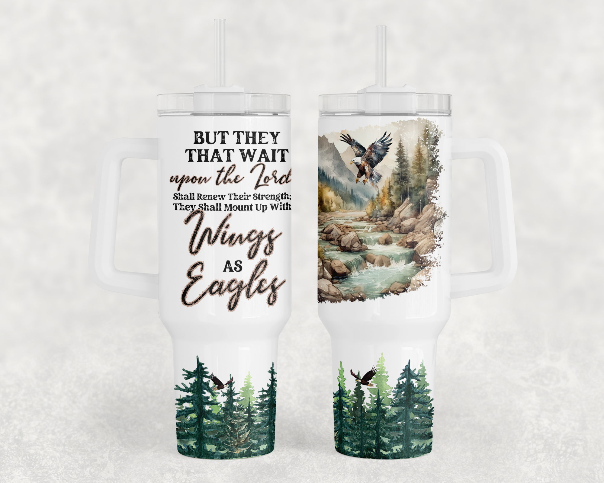 Eagles - 40oz Handle Tumbler - Sublimation or Waterslide Wrap
