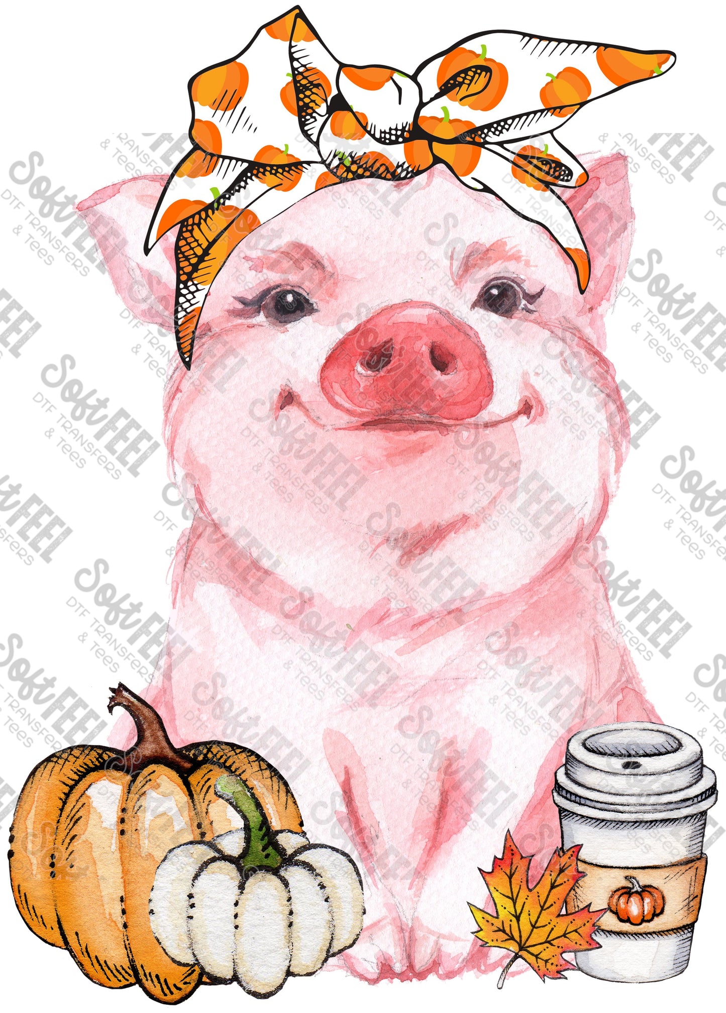 Fall Pig - Fall - Direct To Film Transfer / DTF - Heat Press Clothing Transfer