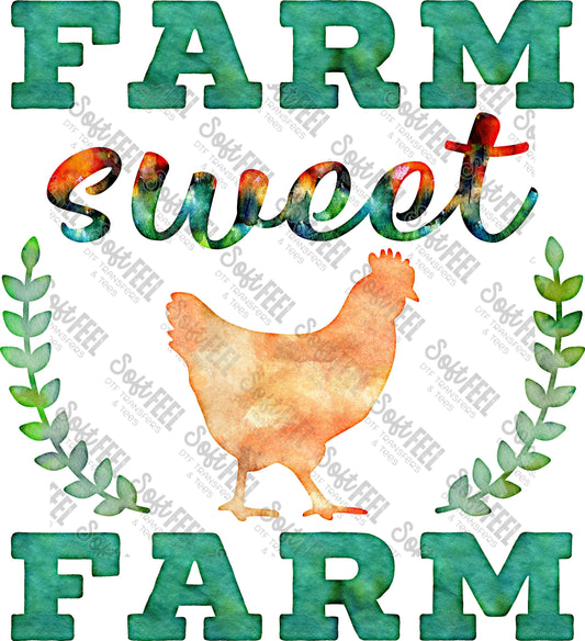 Farm Sweet Farm - Country Western - Direct To Film Transfer / DTF - Heat Press Clothing Transfer