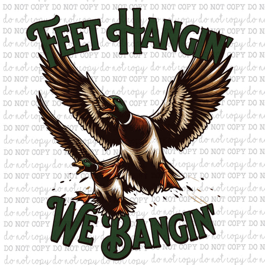 Feet Hangin - Hunting - Cheat Clear Waterslide™ or White Cast Sticker