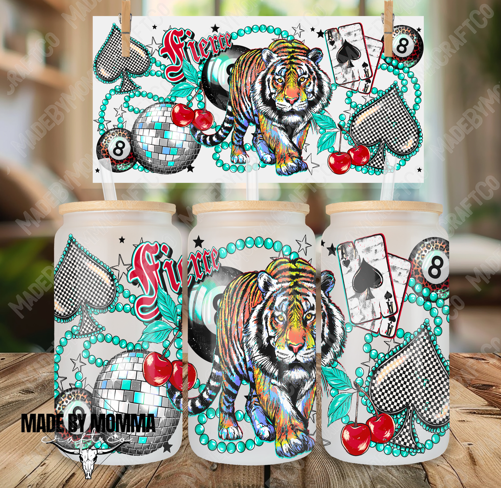 Fierce Tiger Western 16oz UV DTF or Sublimation Wrap