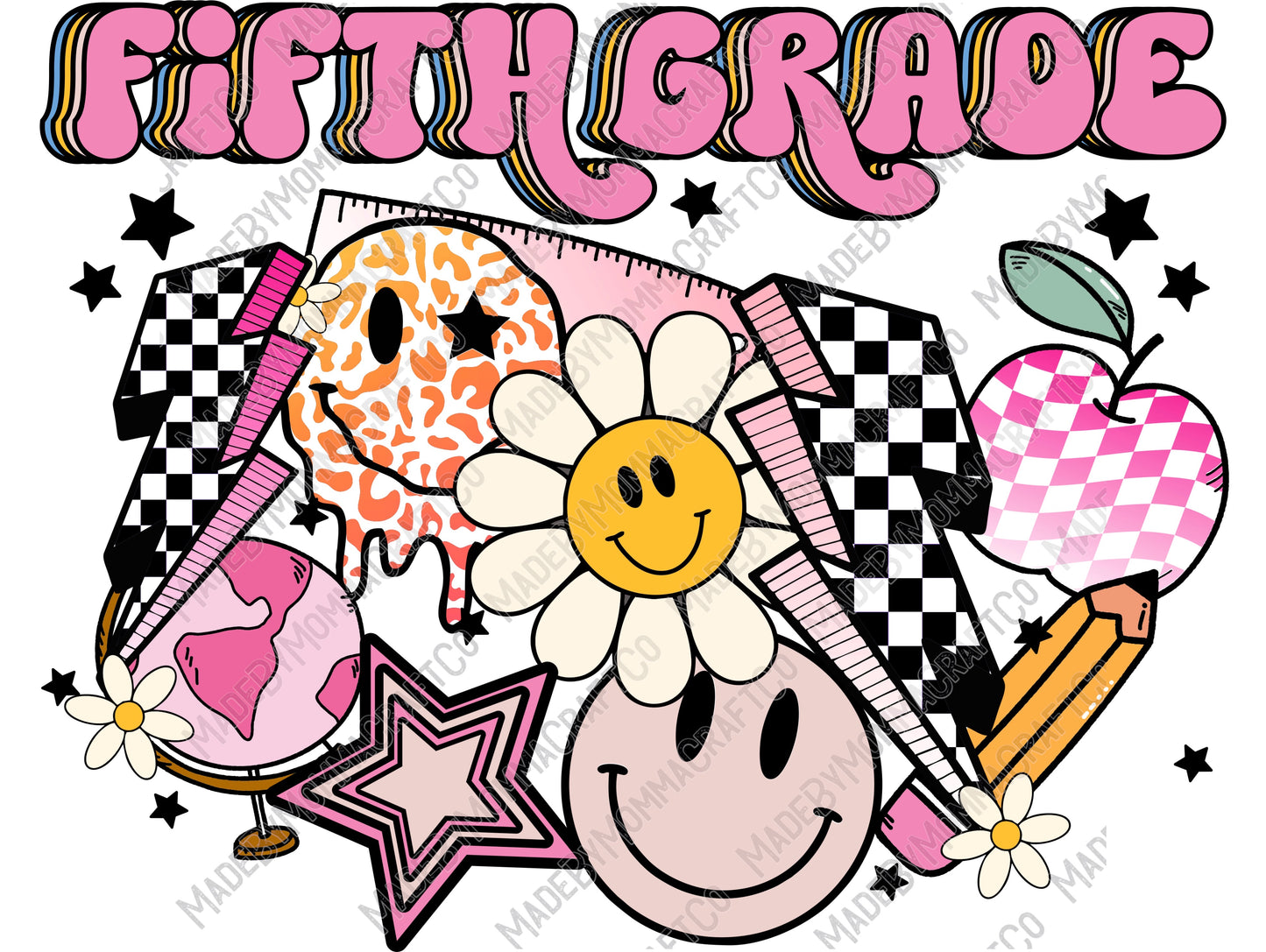 Fifth Grade - Back to School - Cheat Clear Waterslide™ or White Cast Sticker