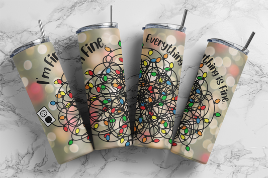 Im Fine Christmas Lights - Sublimation or Waterslide Wrap - 20oz and 30oz