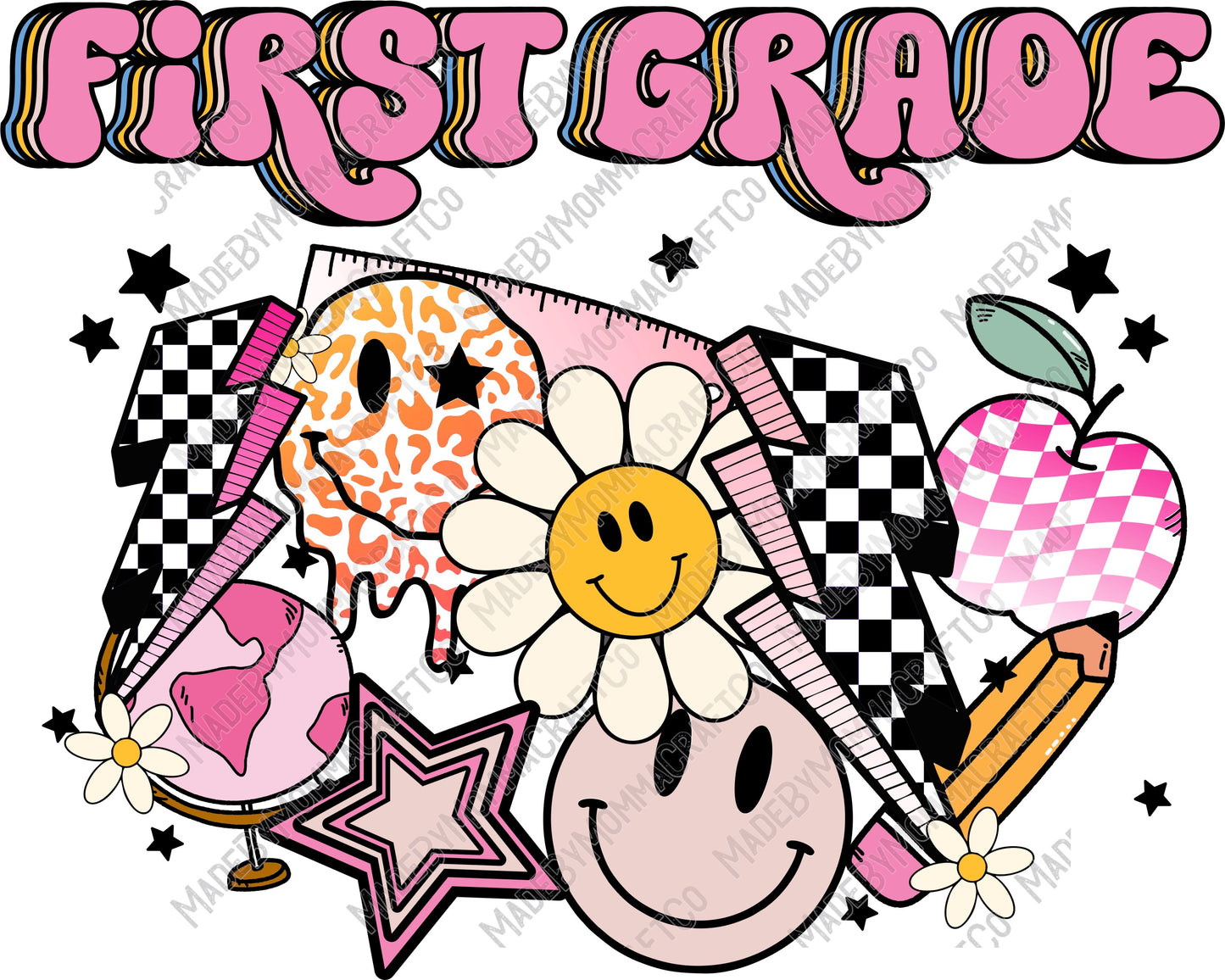 First Grade - Back to School - Cheat Clear Waterslide™ or White Cast Sticker