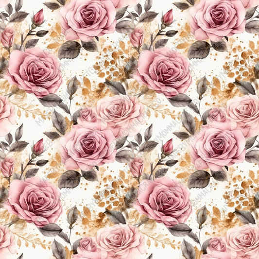 Floral Vintage Rose - Vinyl Or Waterslide Seamless Wrap