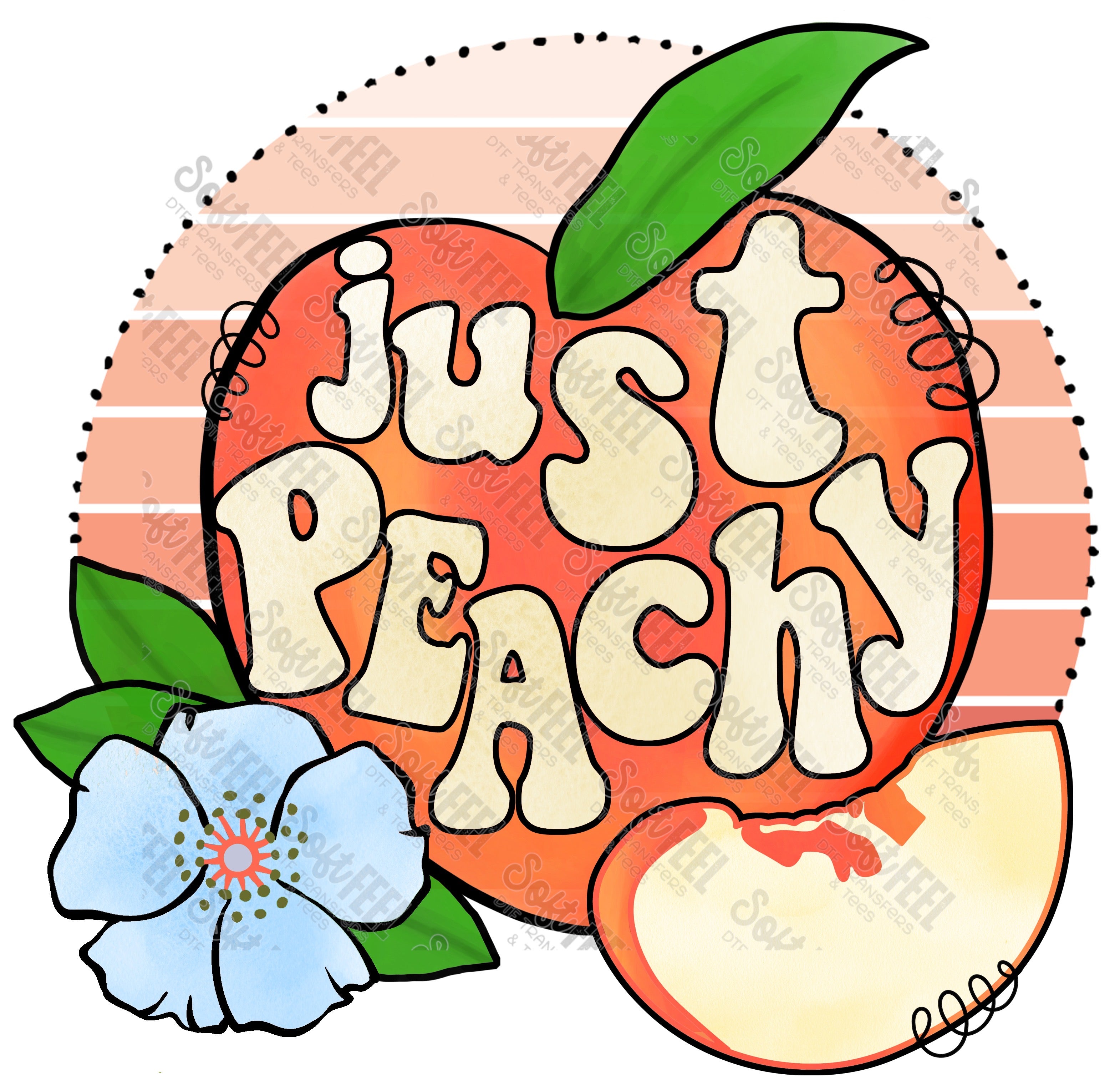 Food Just Peachy - Women&#39;s - Direct To Film Transfer / DTF - Heat Press Clothing Transfer