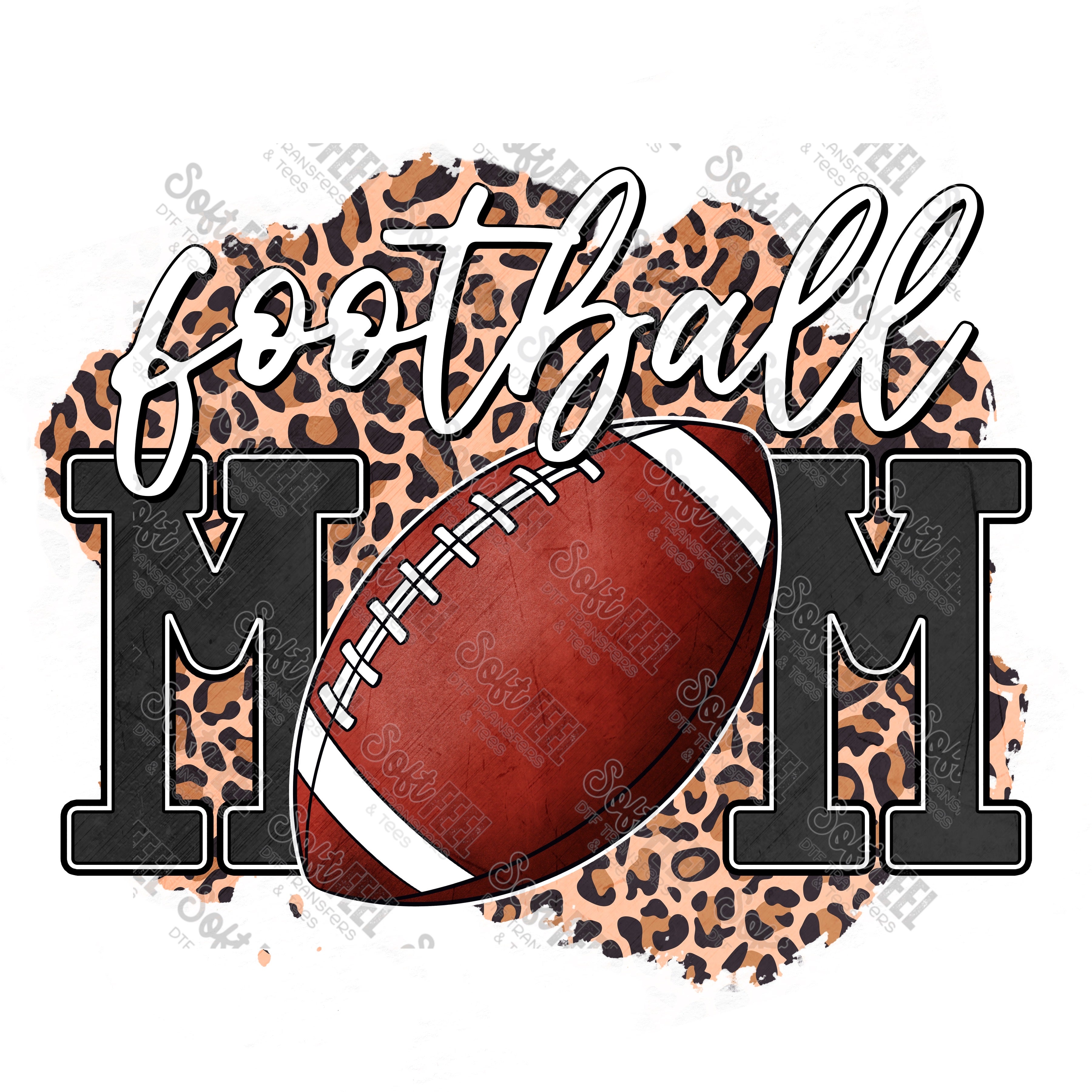 Football Mom Leopard - Fall / Women&#39;s / Sports - Direct To Film Transfer / DTF - Heat Press Clothing Transfer