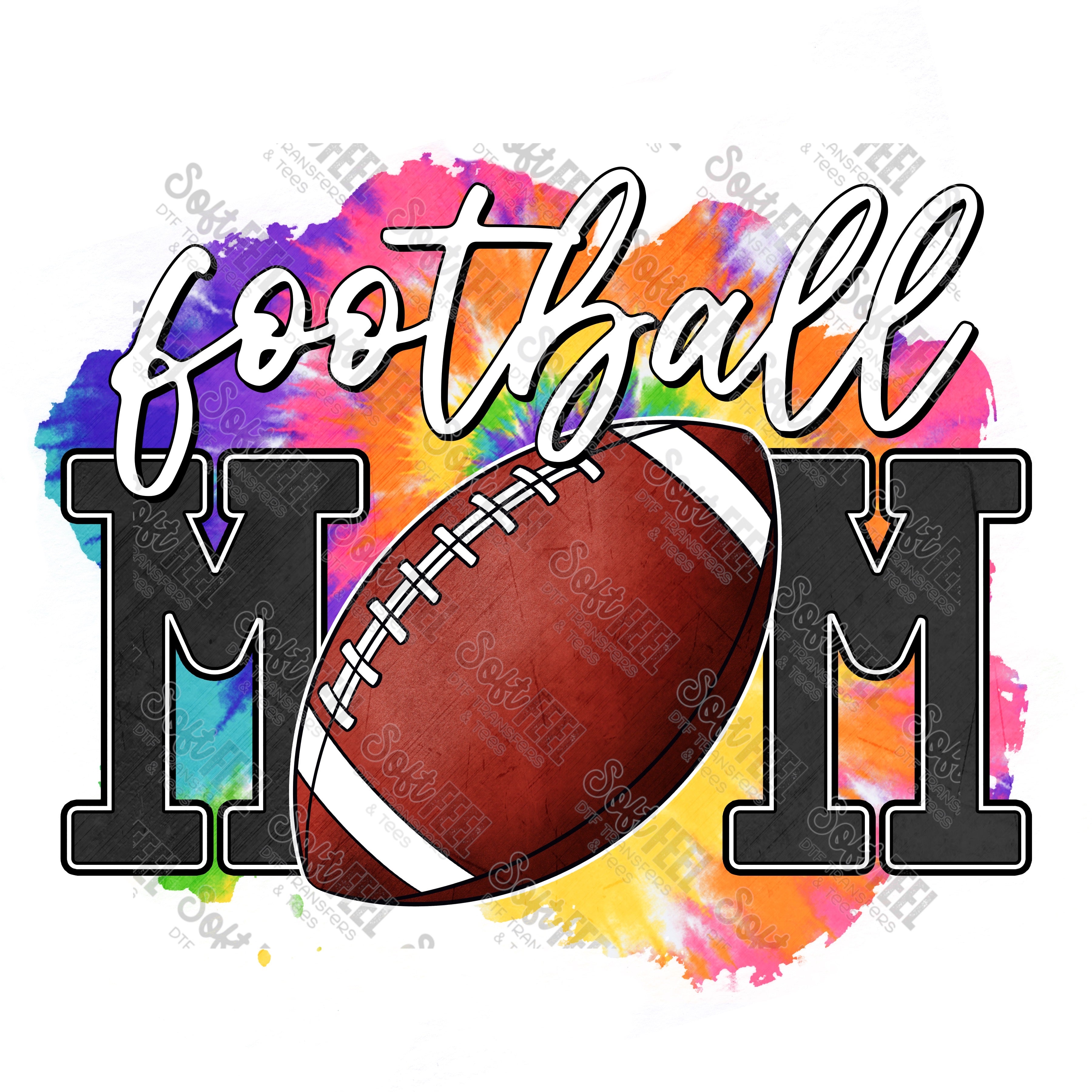 Football Mom tie dye - Fall / Women&#39;s / Sports - Direct To Film Transfer / DTF - Heat Press Clothing Transfer