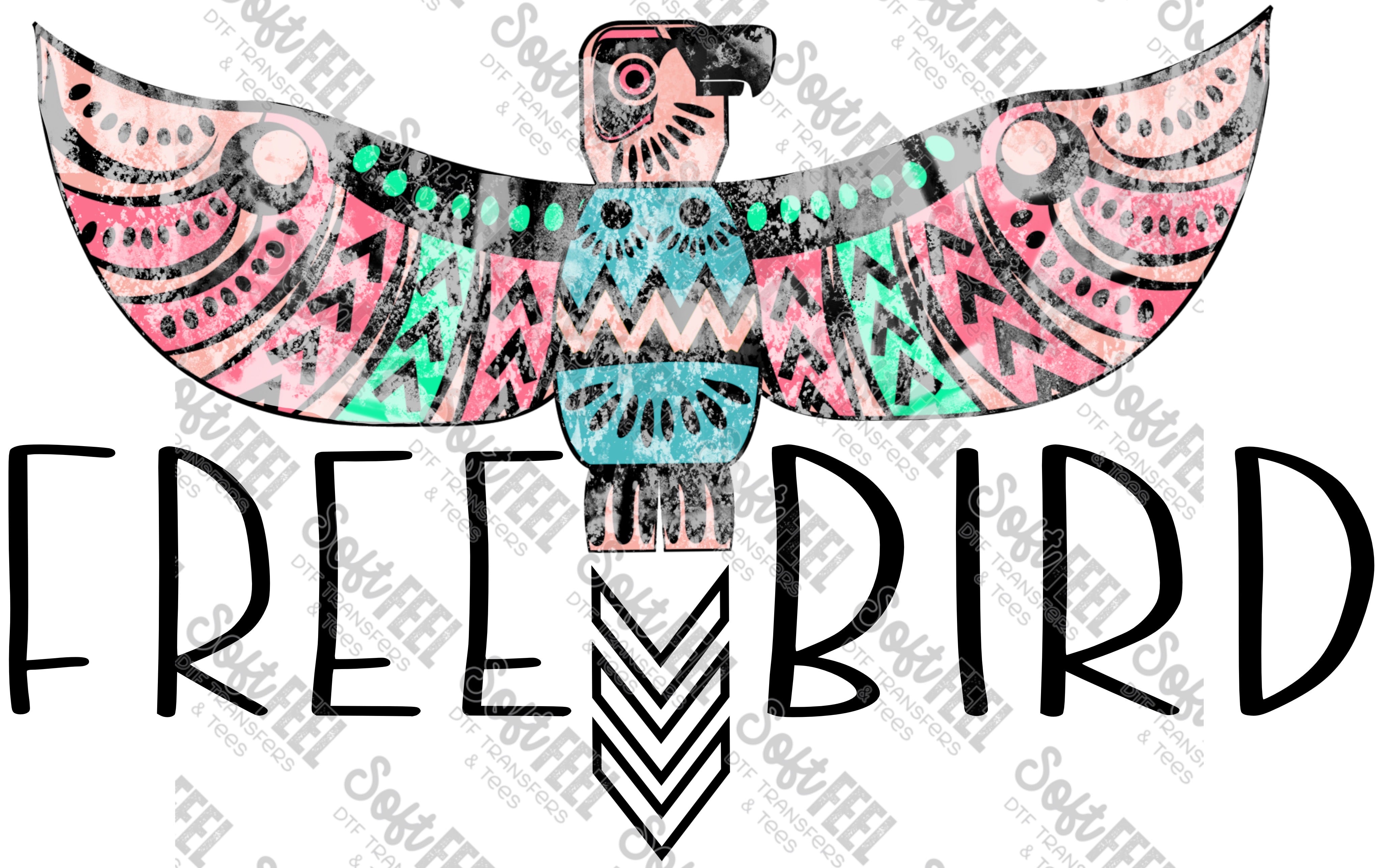 Free Bird - Hippie Gypsy - Direct To Film Transfer / DTF - Heat Press Clothing Transfer