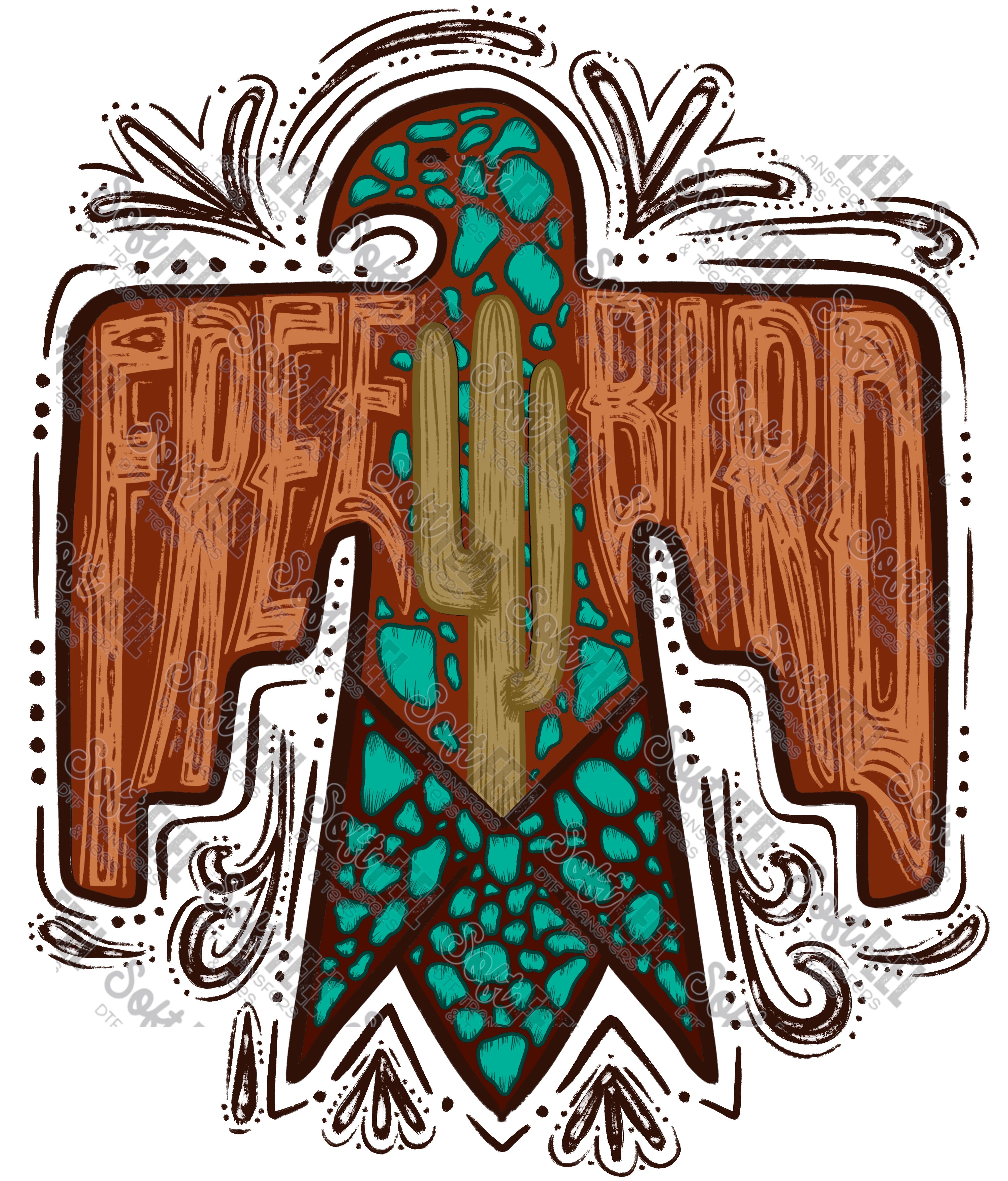 Free Bird Boho - Country Western - Direct To Film Transfer / DTF - Heat Press Clothing Transfer