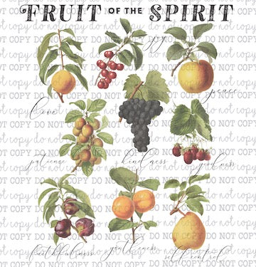 Fruit Of The Spirit - Christian - Cheat Clear Waterslide™ or White Cast Sticker