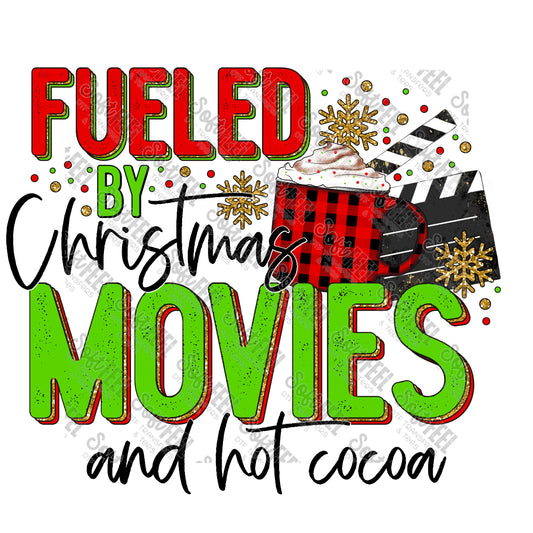 Fueled By Christmas Movies And Cocoa - Christmas - Direct To Film Transfer / DTF - Heat Press Clothing Transfer