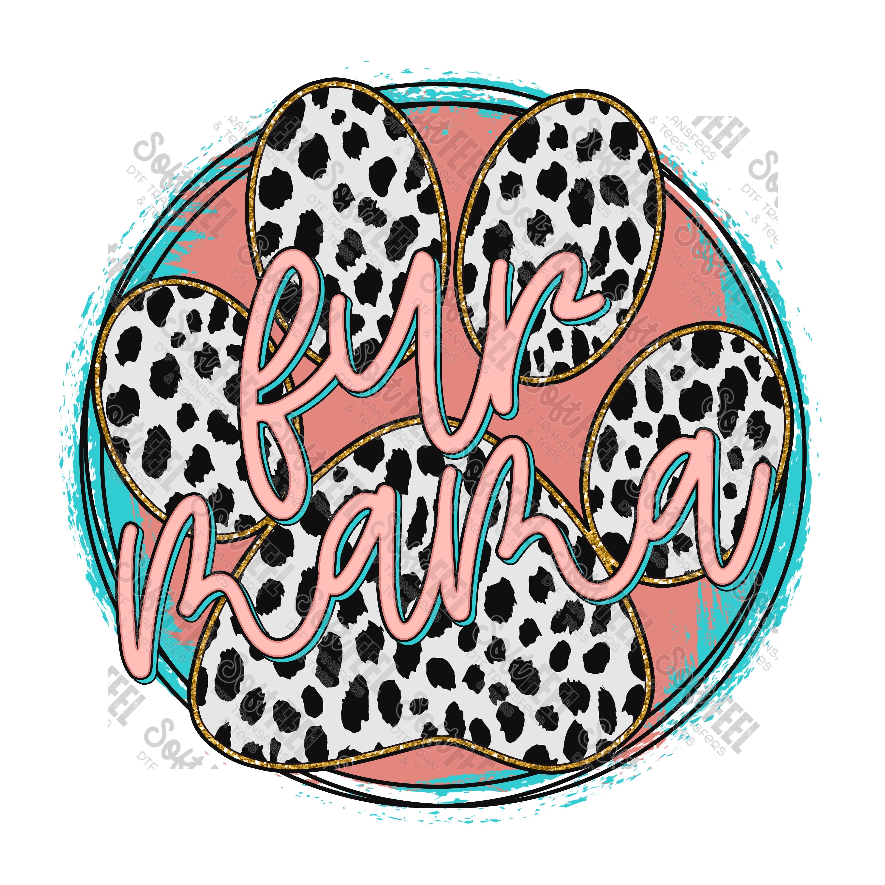 Fur Mama White Leopard - Women&#39;s / Animals - Direct To Film Transfer / DTF - Heat Press Clothing Transfer