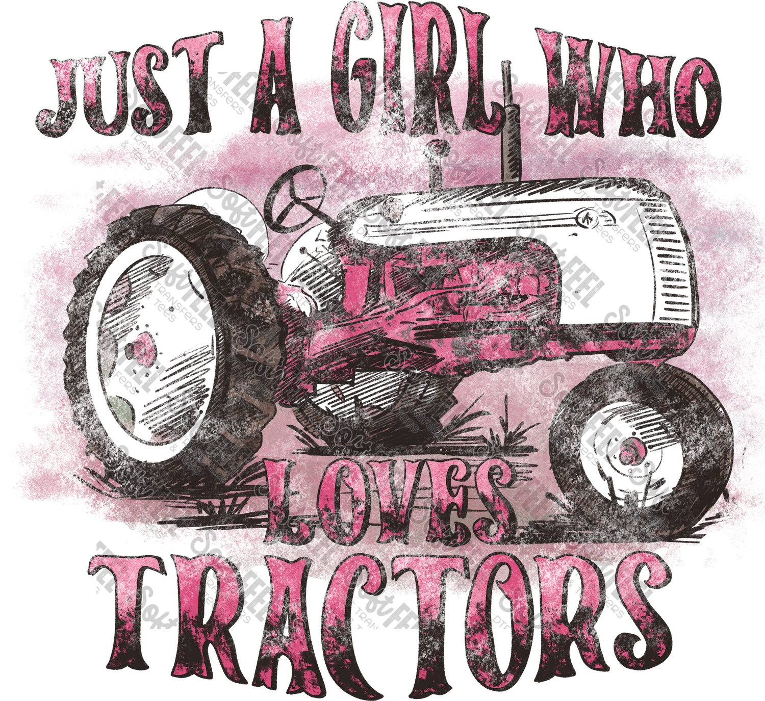 Just a Girl Who Loves Tractors - Country Western - Direct To Film Transfer / DTF - Heat Press Clothing Transfer