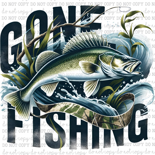 Gone Fishing Walleye - Fishing - Cheat Clear Waterslide™ or Cheat Clear Sticker Decal