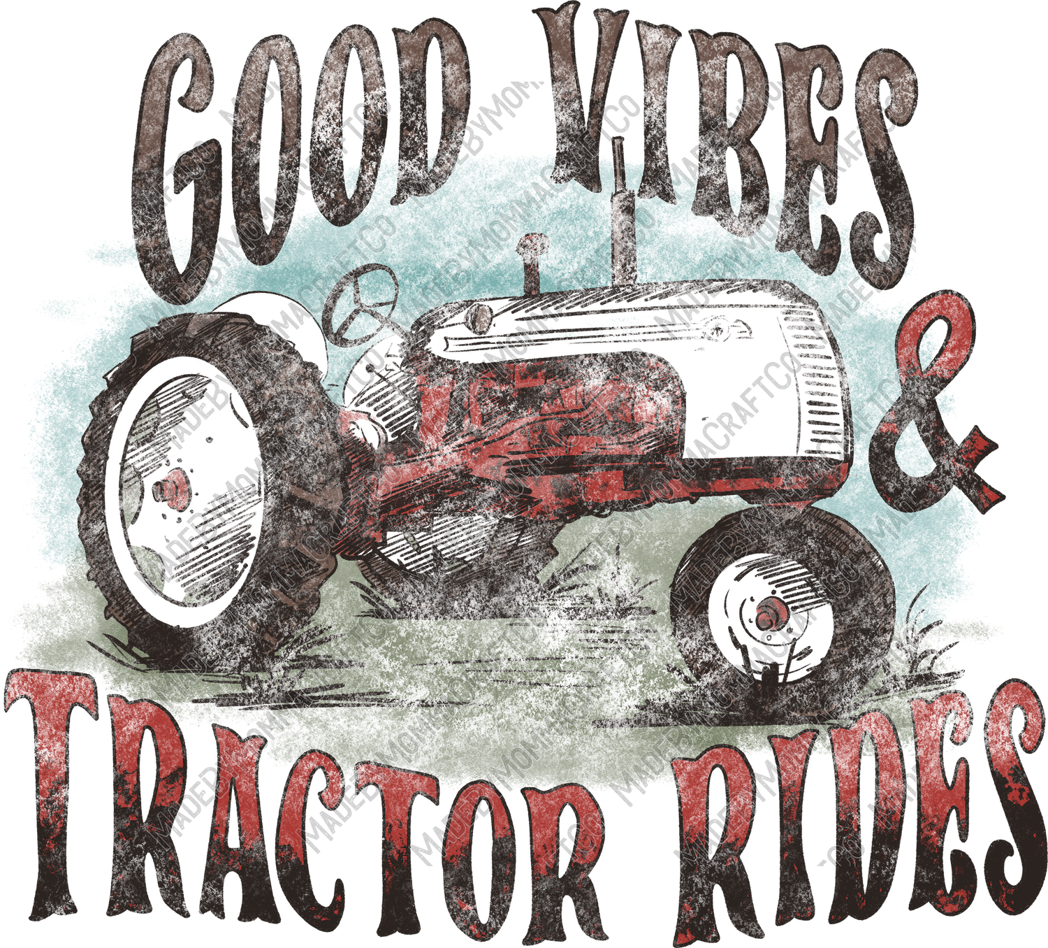 Good Vibes and Tractor Rides - Vintage Western - Cheat Clear Waterslide™ or White Cast Sticker