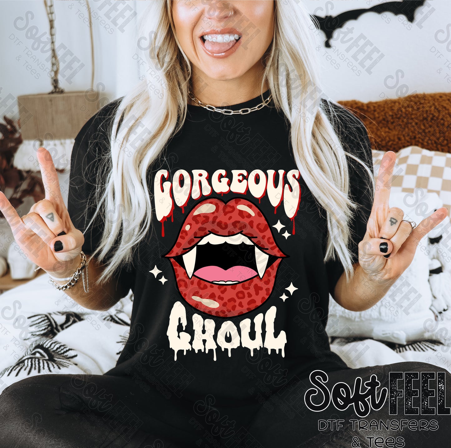 Gorgeous Ghoul Lips - Retro / Halloween Horror - Direct To Film Transfer / DTF - Heat Press Clothing Transfer