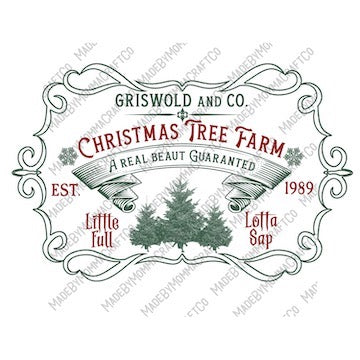 Christmas Tree Farm - Cheat Clear Waterslide™ or White Cast Sticker