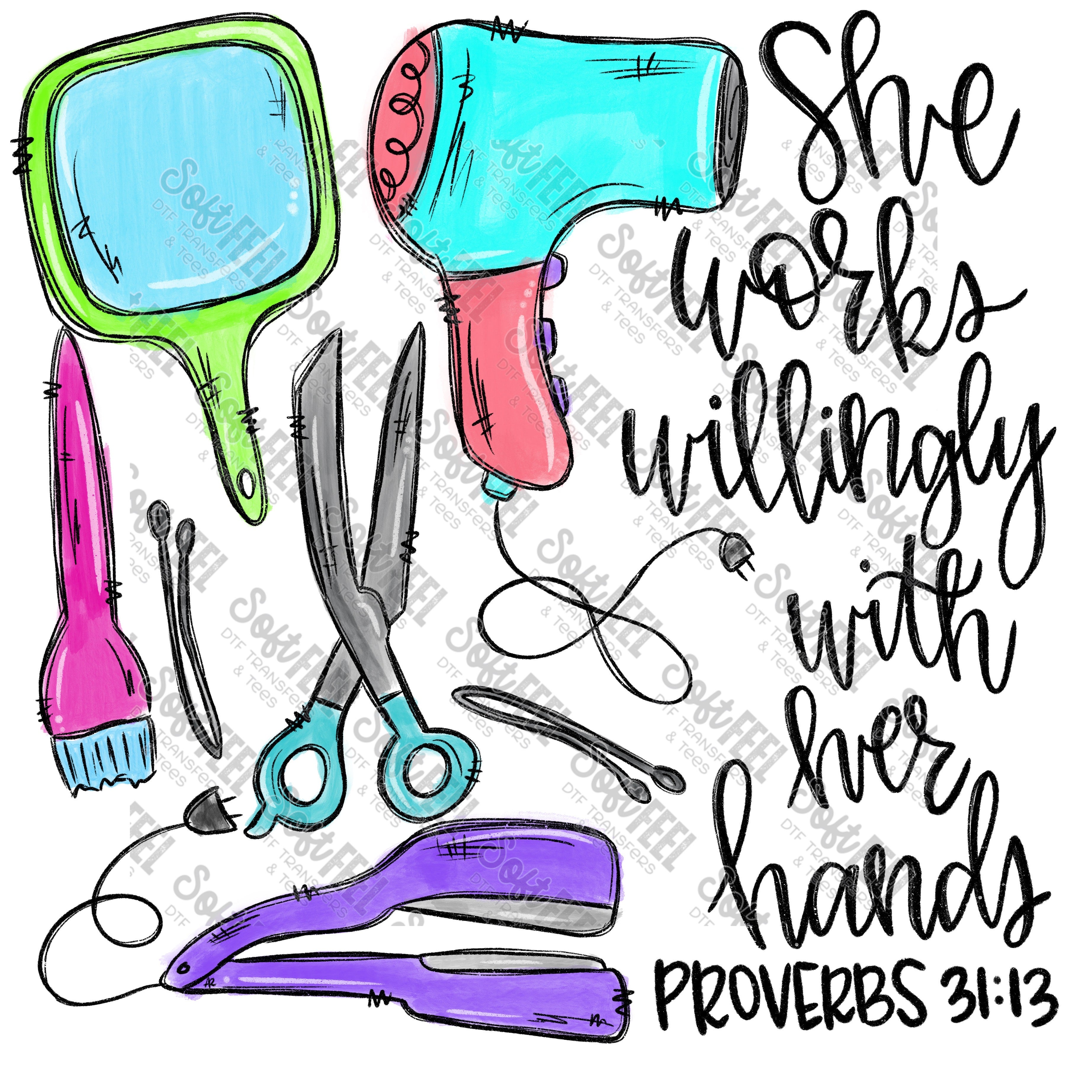 Hair Stylist - Occupations / Women&#39;s - Direct To Film Transfer / DTF - Heat Press Clothing Transfer