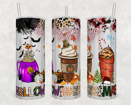 Hallowthanksmas - Halloween - Sublimation or Waterslide Wrap - 20oz and 30oz