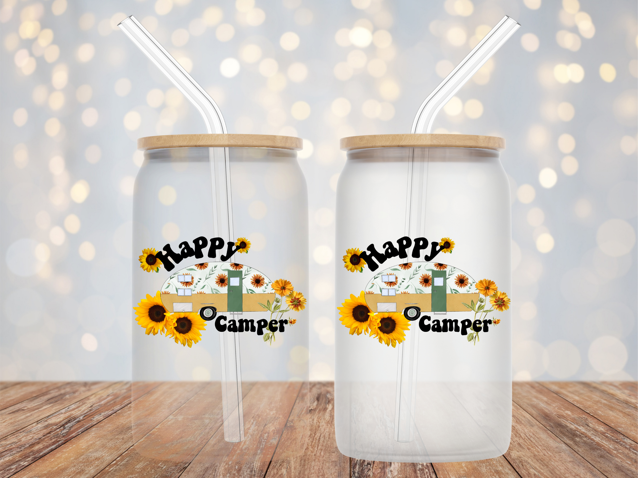 Happy Camper Sublimation Libbey Can Wrap
