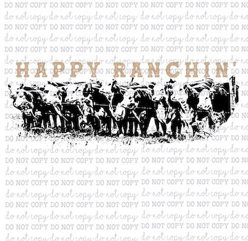 Happy Ranchin' - Country Western - Cheat Clear Waterslide™ or White Cast Sticker