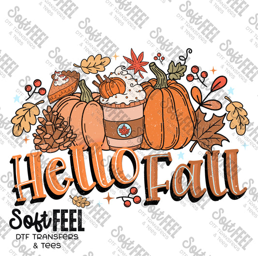 Hello Fall - Fall - Direct To Film Transfer / DTF - Heat Press Clothing Transfer