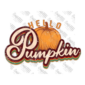 Hello Pumpkin - Fall / Youth - Direct To Film Transfer / DTF - Heat Press Clothing Transfer