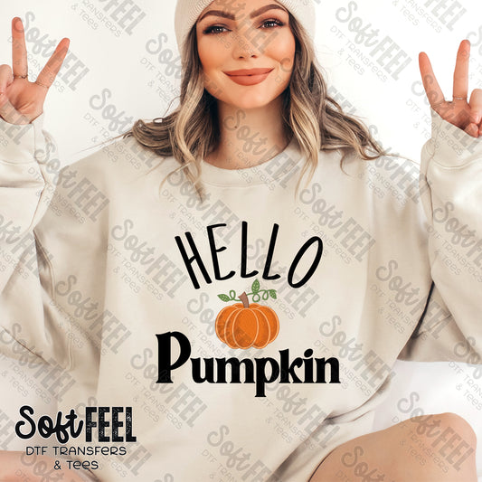 Hello Pumpkin - Fall - Direct To Film Transfer / DTF - Heat Press Clothing Transfer