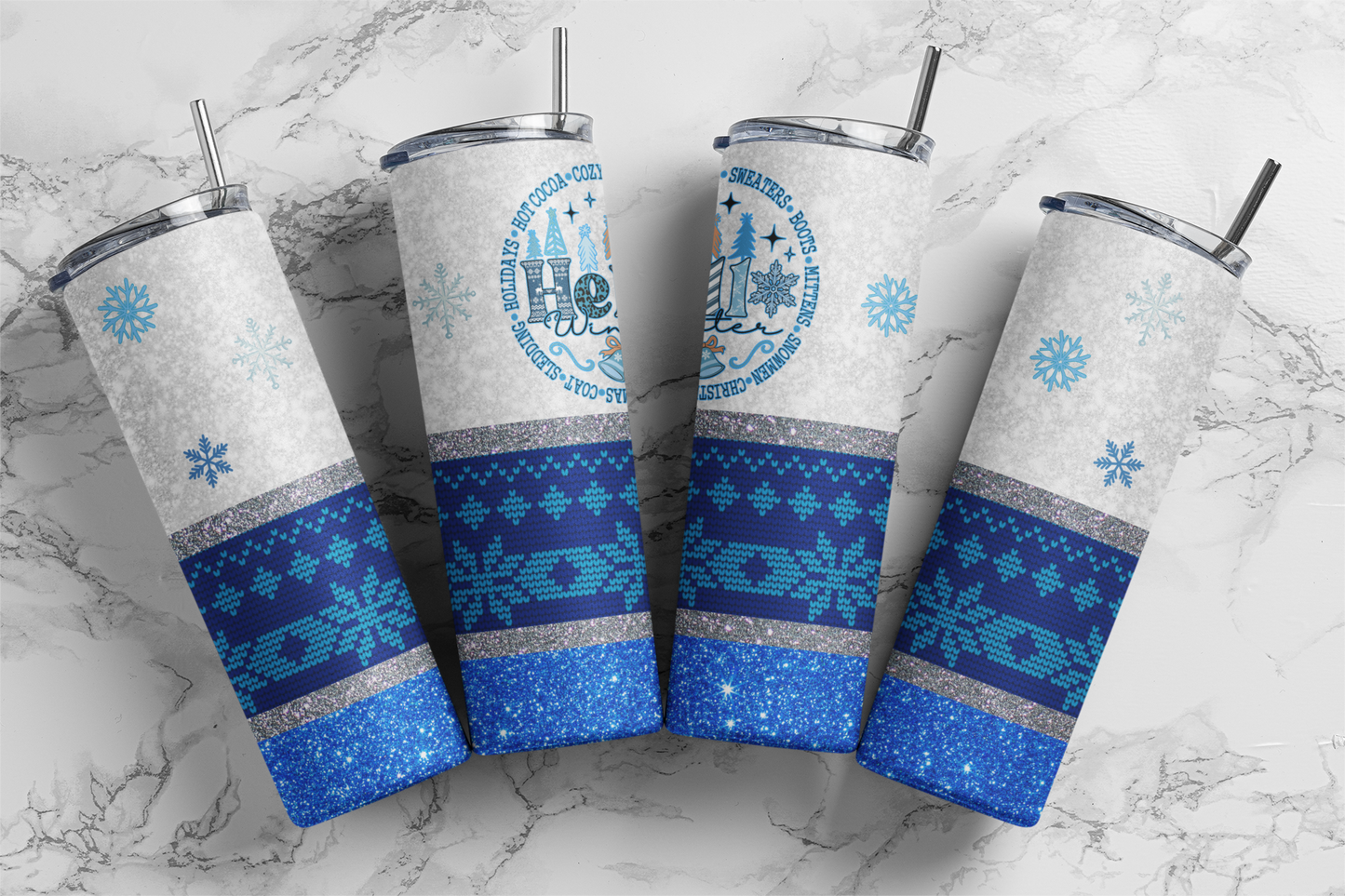 Hello Winter - Sublimation or Waterslide Wrap - 20oz and 30oz