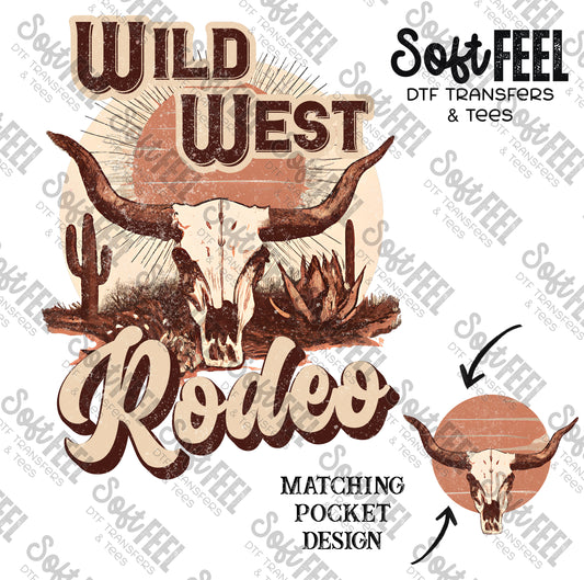 Wild West Rodeo - Country Western - Direct To Film Transfer / DTF - Heat Press Clothing Transfer