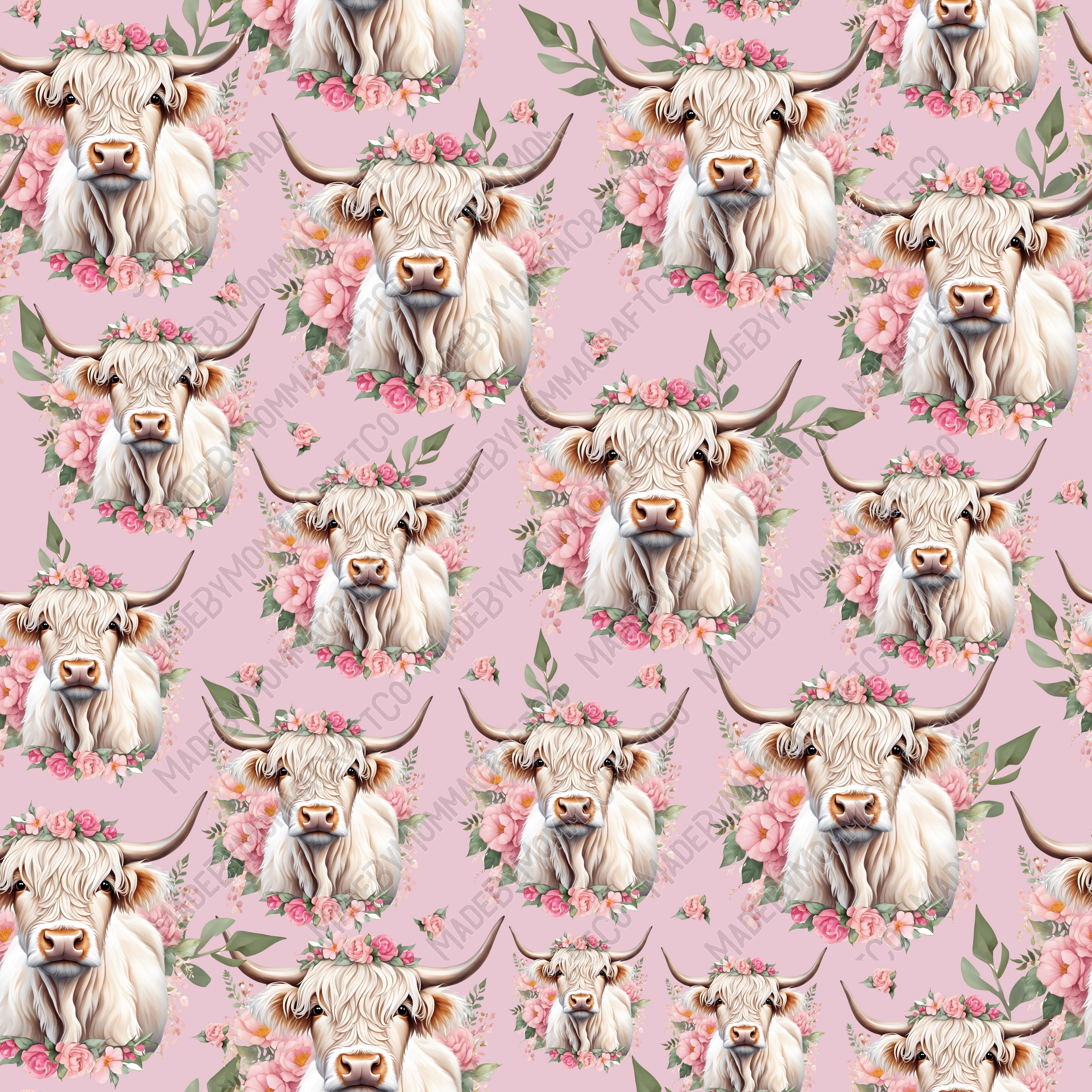 Highland Cow- 1 - Vinyl Or Waterslide Seamless Wrap