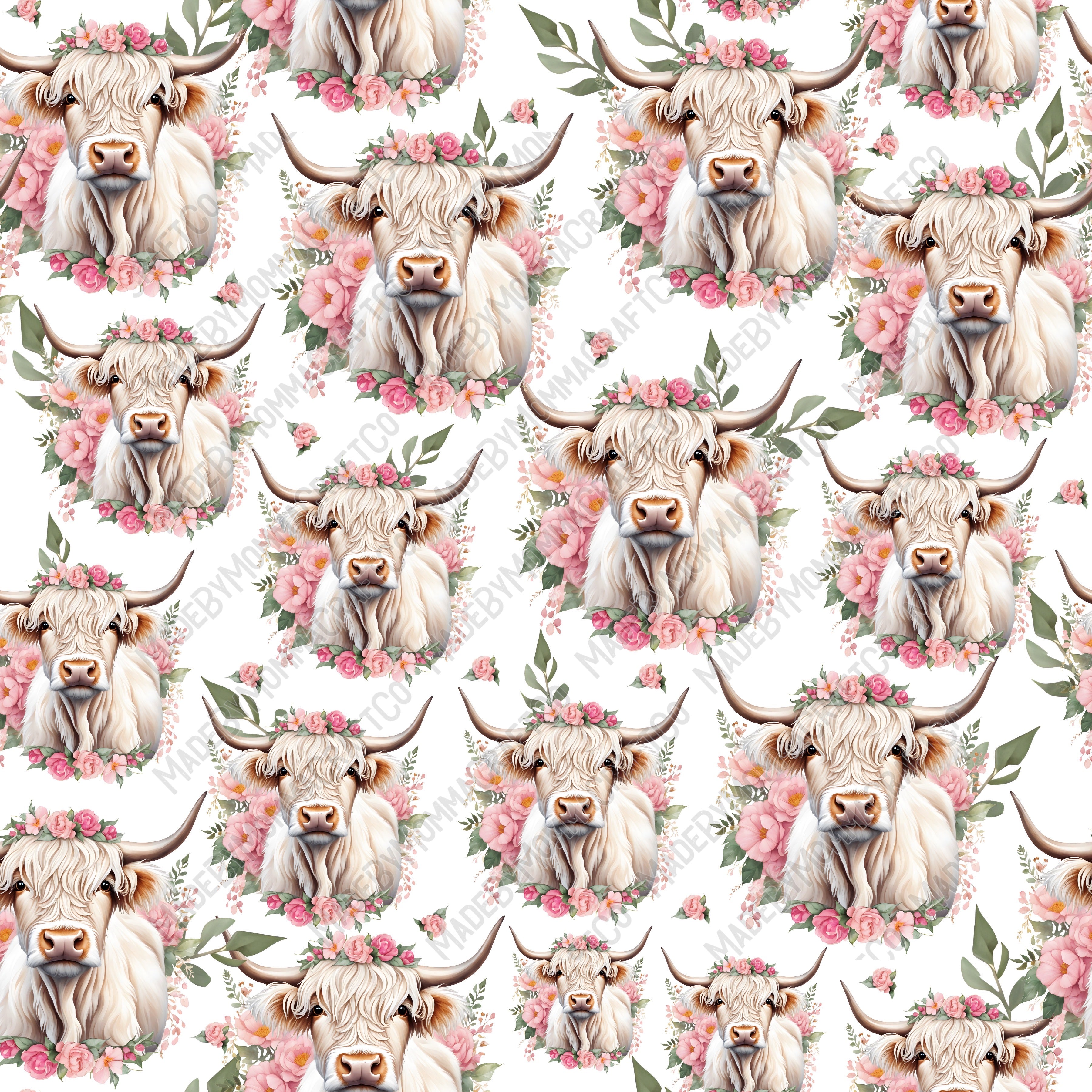 Highland Cow- 17 - Vinyl Or Waterslide Seamless Wrap
