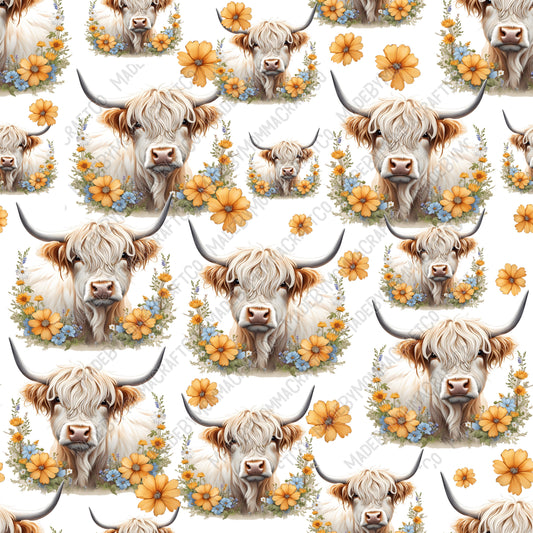 Highland Cow- 27 - Vinyl Or Waterslide Seamless Wrap