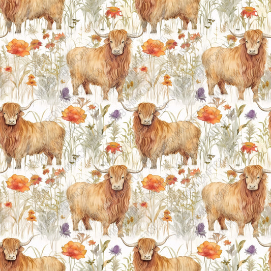 Highland Cow 13 - Vinyl Or Waterslide Seamless Wrap