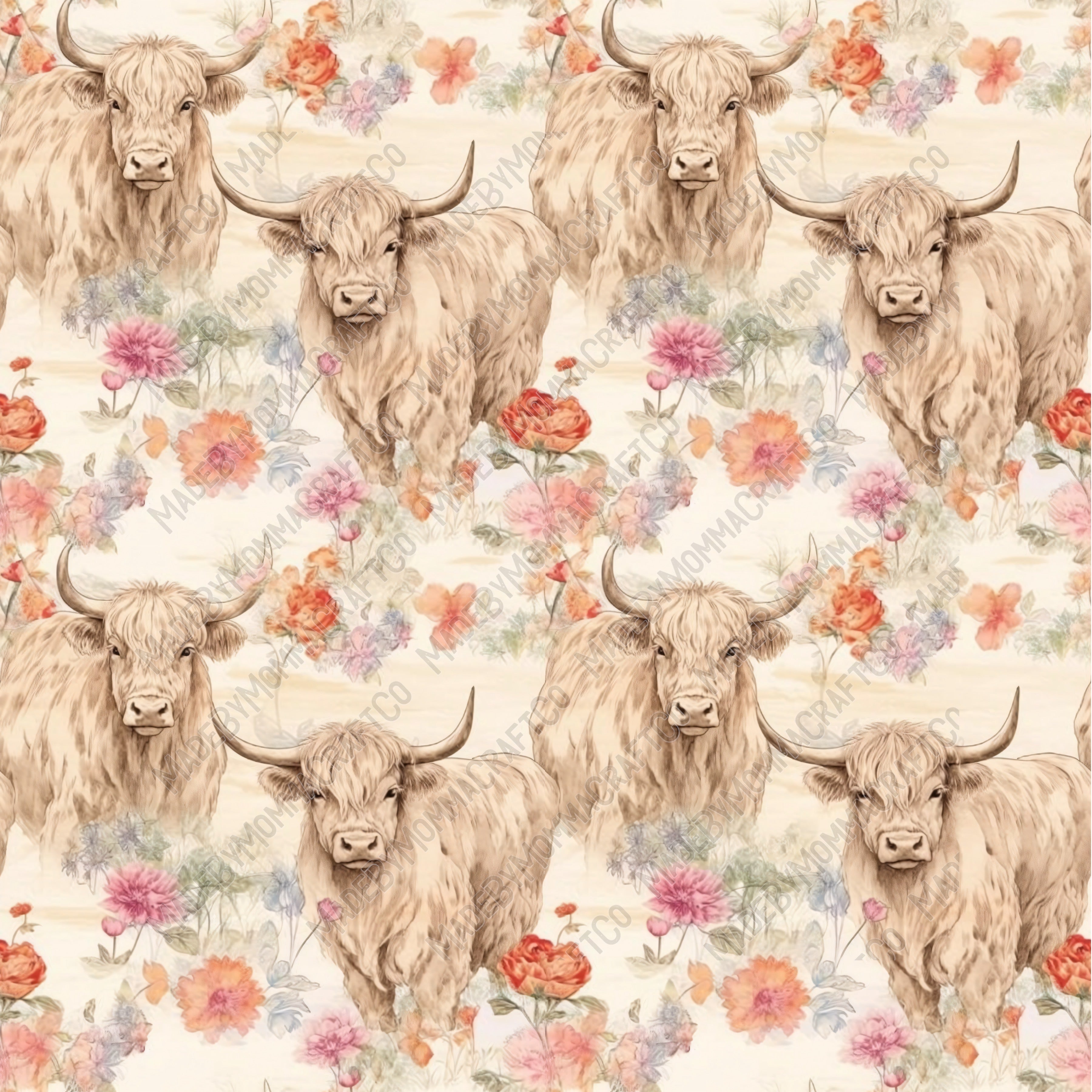 Highland Cow 14 - Vinyl Or Waterslide Seamless Wrap